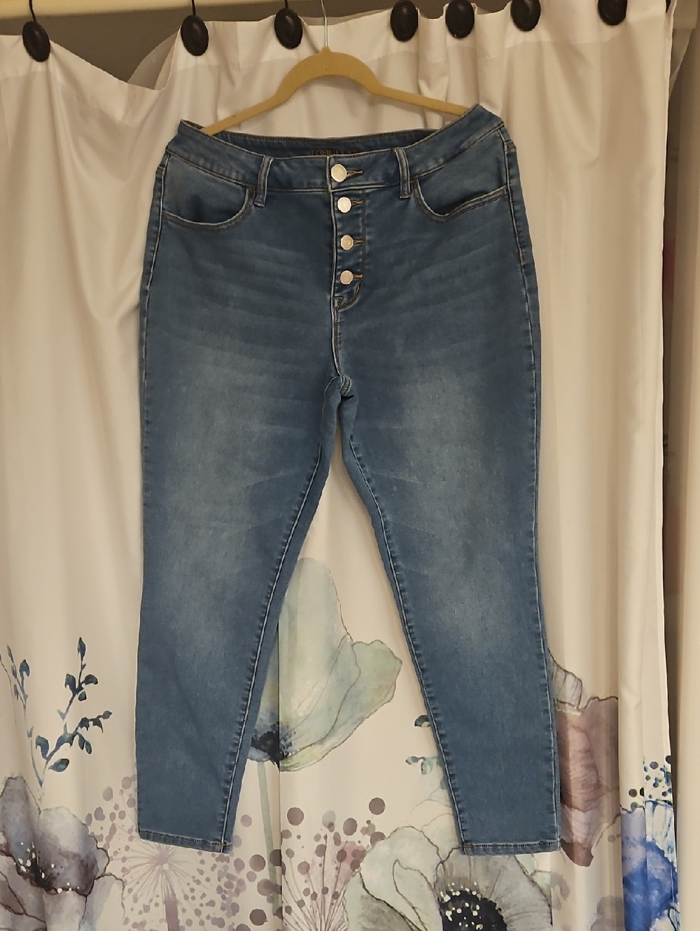 Maurices Light Blue Skinny Button-Fly Jeans